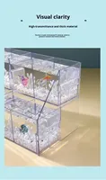 Bassin carré en plastique pour betta, multi-compartiments, aspect verre, pour bureau et salle à manger