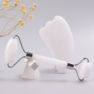 <span class=keywords><strong>Massaggiatore</strong></span> Facciale e Rullo in Giada Bianca Naturale di Alta Qualità, Kit per Cura della Pelle con Strumento Guasha per Lifting - Product Image 2