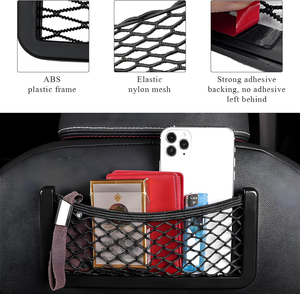 2 Organizadores de Asiento Trasero de Coche ABS con Más de 12 Compartimentos, Modelo Tenghui <span class=keywords><strong>SJ</strong></span>, Bolsa de Almacenamiento de Malla con Cinta Adhesiva de Doble Cara - Product Image 2