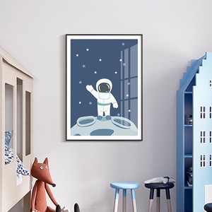 Peinture sur toile de dessin animé Planet Rocket Explore, affiches et images imprimées, décoration de <span class=keywords><strong>chambre</strong></span> d'enfant - Product Image 4