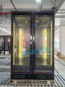 Congélateur à affichage vertical commercial avec refroidissement par ventilateur | Réfrigérateur à bière et boissons énergétiques à porte en <span class=keywords><strong>verre</strong></span> pour bar - Product Image 4