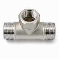 Raccord en T égal en acier inoxydable 304, filetage mâle 1 pouce BSPP BSPT, moulage de précision, raccord de tuyauterie 3 voies, marque ZL, garantie 1 an