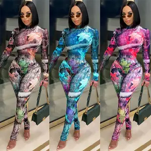 2023 Hot Style Bell Bottom Trousers Big Flared Trousers Wide Leg Yoga Pants Tie Dye Stacked Leggings