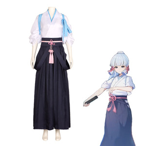 Disfraz de cosplay de Star's Edge Genshin Impact Kamisato Ayaka, conjunto completo, top blanco, falda negra - Product Image 1