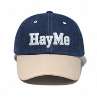 Gorra de Béisbol de Mezclilla de Dos Tonos, Estilo Vintage, de Lujo, Personalizada, con Logotipo Bordado