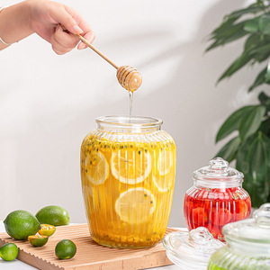Thickened Glass Airtight <b>Jar</b> Large Capacity Cylinder Shape Solid Color With Plastic Lid For <b>Pickling</b> Storage Household Use - Product Image 3