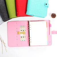 Reliure à 6 anneaux classique avec couverture en feutre, carnet à spirale A5/A6, journal à feuilles mobiles pour bureau, école, étudiant, fournitures de papeterie personnalisables