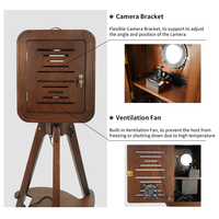 Livraison Entrepôt UE Cabine Photo Portable Chêne Rouge avec Imprimante Kiosque Photo Vintage en Bois pour Selfies DSLR