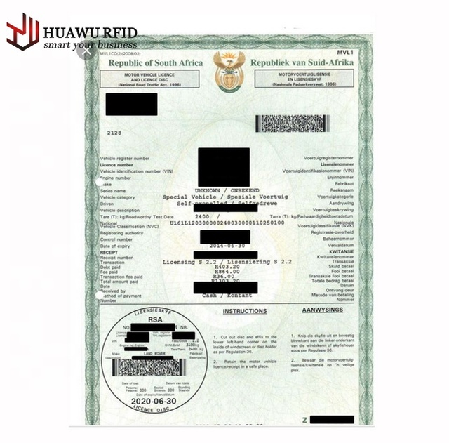 HUAWU Customized A4 Paper 210mm 297mm NFC HF and Uhf Rfid Tag for Certificates