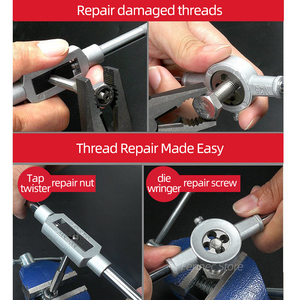 Peralatan Tangan Tad Repair Tool Kit Tading Tap and Die Set M3-M12 Screw Tad Plugs Taper - Product Image 4