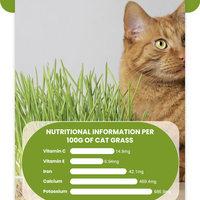 Granulés de herbe pour chat lyophilisés, riches en fibres, naturels et sains, pour le soulagement des boules de poils - Vente en gros