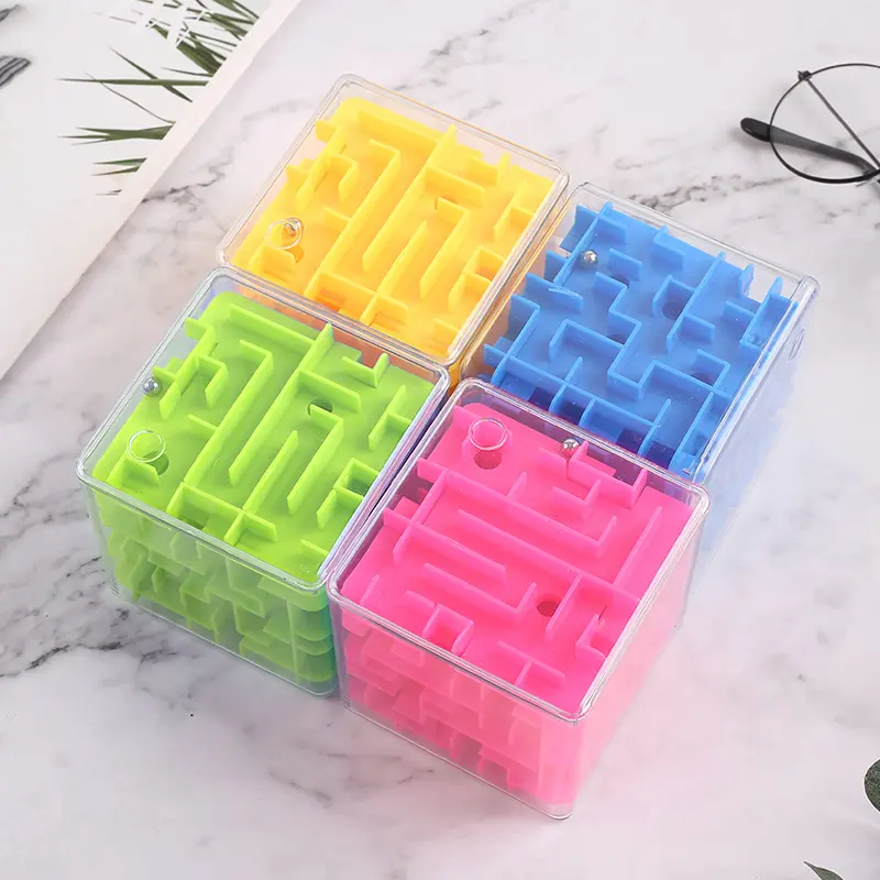 Maze Puzzle 3D Cube Gravity Maze Game Brain Teaser Fidget Toy Puzzle Ball for Kids