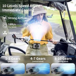 Ventilador de Cuello Portátil Socool de 20000 mAh para Acampar al Aire Libre, Recargable por USB, con Control de 10 Velocidades, Sin Aspas, para Uso Doméstico y en el Automóvil - Product Image 2