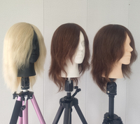 Tête de mannequin d'entraînement personnalisée en cheveux humains, modèle masculin, sans maquillage, pour la formation en coiffure en salon