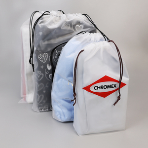 Sac blanc personnalisé imprimé avec logo pochettes à cordon en gros emballage cadeau sacs d'emballage de bijoux cosmétiques - Product Image 1