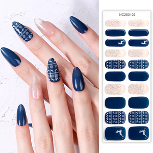 Nouveau hiver flocons <span class=keywords><strong>de</strong></span> neige brillant paillettes <span class=keywords><strong>français</strong></span> ongles pointe Gel Nail Art enveloppes Gel bandes UV lumière cuit semi durci Gel ongles autocollants - Product Image 4