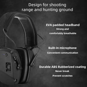 Orejeras de Tiro Recargables con Bluetooth, Plegables, con Reducción de Ruido y Almacenamiento Portátil <span class=keywords><strong>para</strong></span> Campos de Tiro - Product Image 4