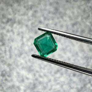 Émeraude naturelle zambienne 0,51 ct, taille octogonale carrée, pierre précieuse verte facettée, pour bague sur mesure, pendentif, bijoux fins - Product Image 1