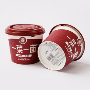Impreso personalizado de ondulación de papel de pared bañeras de fideos instantáneos de tazón de sopa de <span class=keywords><strong>Pasta</strong></span> de comida para llevar cajas caja de fideos - Product Image 4