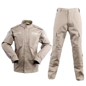 Men's CS Outdoor Uniform Set Tactical Combat Camouflage Set TC 65/35 Rib-stop Fabric Training Uniform