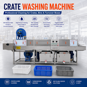 Lavadora de Cestas Comercial de Acero Inoxidable 304 Trifásica 380V - Extractor Totalmente Automático con Limpieza de Alta Presión - Product Image 2