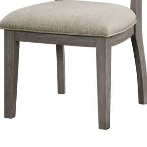 Trea 23 Inch Tufted Side Dining Chairs Set of 2 <b>Ladder</b> Back Gray Beige Cushioned Seat for Living Room Bedroom Office Furniture - Product Image 4