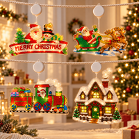 Guirlande lumineuse suspendue en acrylique blanc chaud Aigostar, alimentée par piles, avec ventouse, décoration de fête de Noël en intérieur, 6 couleurs