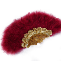 Éventail en plumes de dinde teintes pour fêtes, spectacles et décorations de mariage