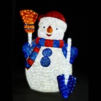 Estatua acrílica de vacaciones al aire libre, decoración grande 3D, muñeco de nieve de Navidad, luces Led con motivos para eventos de Navidad, paisaje de Festival