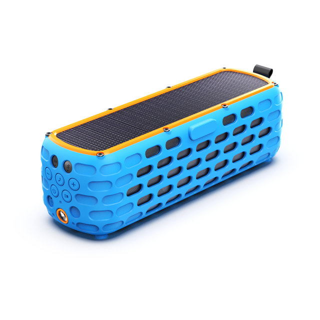 Rugged Solar Wireless Speaker 10W Dual Drivers Waterproof Outdoor Audio with Carabiner and Magic Tape for Bicycle