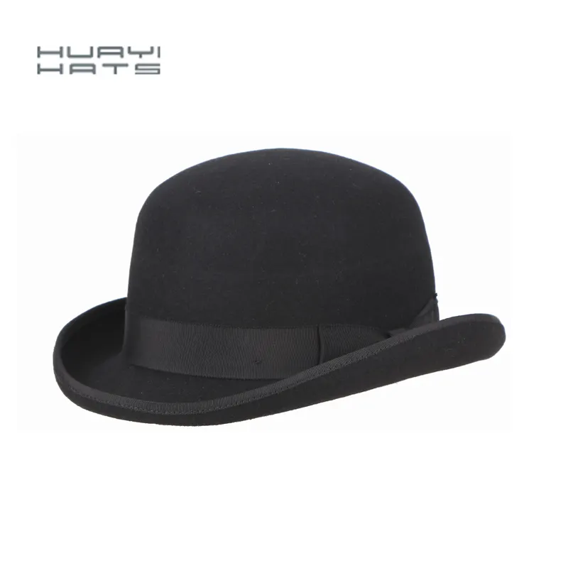 Siyah melon Derby dokulu şapka kadınlar için eğlenceli dünya Unisex yetişkin erkek Derby Hat-siyah