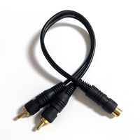Câble audio RCA Y Splitter 1 femelle vers 2 mâles pour autoradio, câble d'interconnexion stéréo en PVC