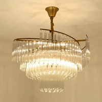 Lustre en cristal rond nordique, lampes décoratives pour la maison, lampes d'hôtel, luminaire doré, nouveau lustre moderne de luxe en cristal K9 LED
