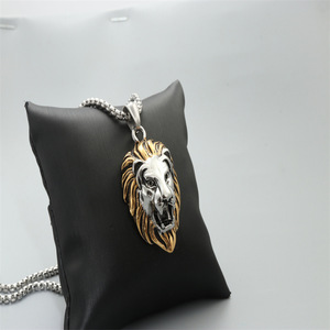 Collar con colgante de cara de león, plata tibetana, joyería de moda unisex, regalo - Product Image 2