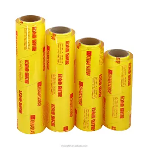 hot sale 10mic pvc cling film transparent plastic wrapping film on small roll for chicken food packing