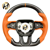 Volant sport en fibre de carbone de luxe personnalisé HZ Factory 2015-2022 avec poignée de 40 mm et 4 branches pour mise à niveau Dodge Charger RTS