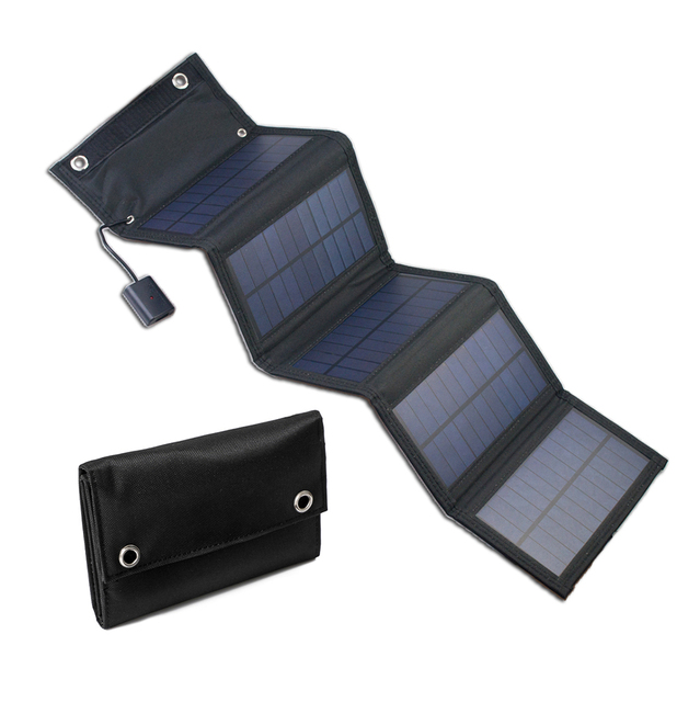 Factory Direct Sale 15W Hand-held USB Foldable Solar Panel Portable Mobile Phone Charger Folding Solar Panel for Camping