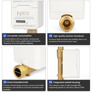 Compteur de <span class=keywords><strong>débit</strong></span> d'eau ultrasonique à connexion filetée 20 mm R160 4 m³/h, contrôle de vanne à distance en laiton 4G, compteur d'eau intelligent - Product Image 5