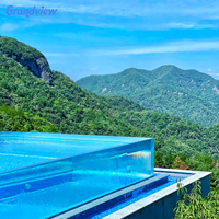 Fenêtre de piscine en acrylique transparent PMMA avec service de découpe et de taille sur mesure pour piscine à débordement
