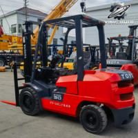 Chariot élévateur diesel Toyota FDZN30 d'occasion en promotion avec moteur 1DZ-II d'origine, capacité de levage de conteneurs d'entrepôt de 3 tonnes, certifié CE