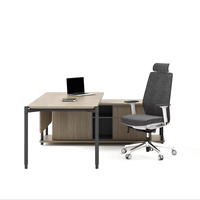 Ensemble de bureau de direction moderne en forme de L avec rangement latéral et armoire pour bureau de PDG
