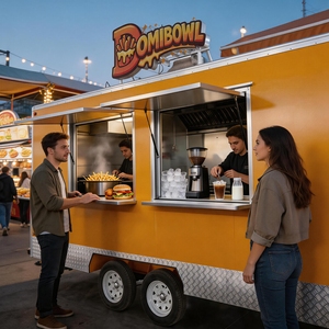 Nuevo Camión de Comida Móvil Retro Moderno, de Acero Inoxidable y Fibra de Vidrio, Resistente a la Oxidación, para Helados y Comida Rápida, Uso en Exteriores, Venta al Por Mayor - Product Image 3