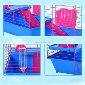 Kit de <span class=keywords><strong>d</strong></span>émarrage pour <span class=keywords><strong>cochon</strong></span> <span class=keywords><strong>d</strong></span>'<span class=keywords><strong>inde</strong></span> bleu et rose <span class=keywords><strong>d</strong></span>'intérieur <span class=keywords><strong>Cage</strong></span> Habitat avec bol de cachette et accessoires de bouteille inclus - Product Image 3