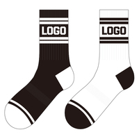 Chaussettes de sport personnalisées avec logo, en coton tricoté, calcetines élites pour hommes, marque privée, couleur noire pour le printemps