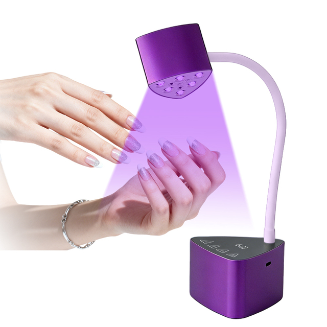Rechargeable Portable Fast Curing 18w Mini Desktop Nail Lamp Cordless LED Nail Dryer with Automatic Sensor for Salon & Home Use