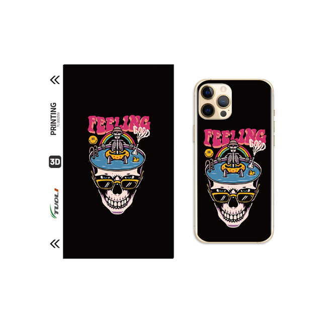TuoLi Popular Design 3D Embossed Relief Colorful Mobile Phone Back Cover Film Wrap Skin Sticker Paper Wholesale Custom