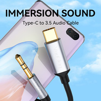 VegGieg Premium USB-C auf 3,5mm Klinkenkabel OD3,5mm Aluminiumlegierung-Gehäuse Vergoldetes Typ-C Audiokabel mit Mikrofon-Anschluss