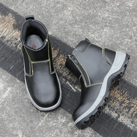 Dinggu – bottes de sécurité d'hiver à fermeture éclair pour hommes, chaussures de travail à bout en acier, chaussures de sécurité pour la construction