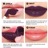 Teinte à lèvres liquide personnalisée effet minéral, sans logo, longue tenue, anti-transfert, lisse et peel-off