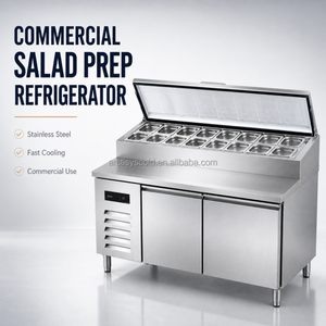 Mesa de trabajo refrigerada comercial con bandeja GN 1/6 1/3, barra de ensaladas, refrigerador para preparación de alimentos para sándwiches, pizzerías y cadenas de tiendas. - Product Image 1